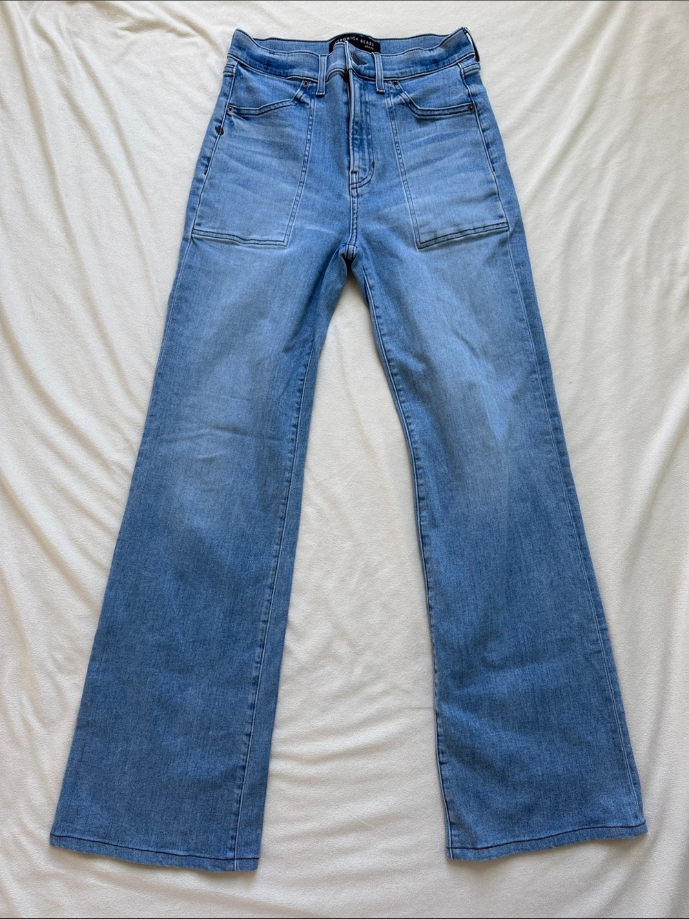 Veronica Beard Light Blue High-Rise Wide Leg Jeans